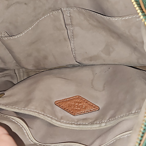 Fossil Jenna Satchel 2 Tone Tote/Shoulder Bag - Picture 8 of 13